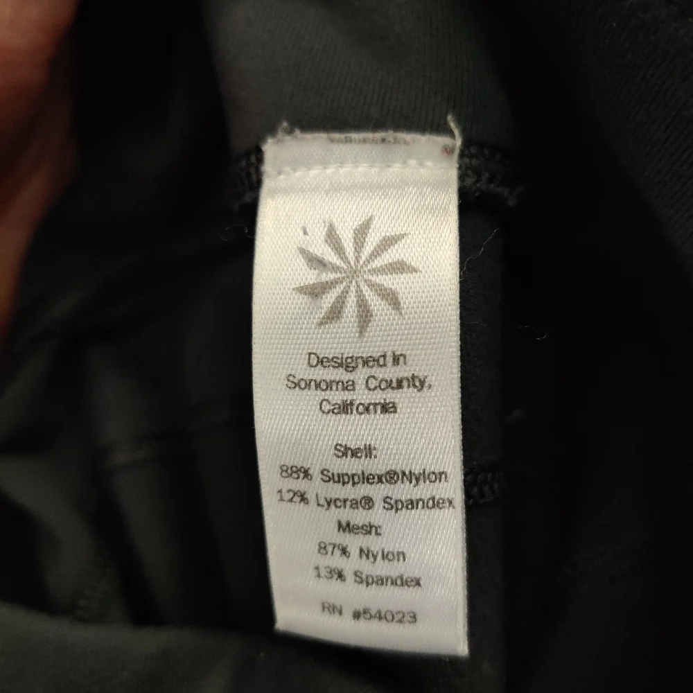 Athleta Charcoal Grey Mesh Capri Leggings EUC sz M